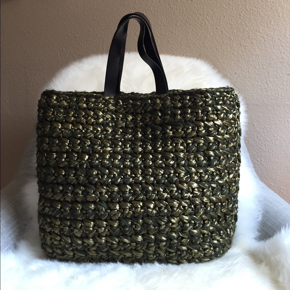 LORENZA GANDAGLIA Celine Raffia Wool Tote